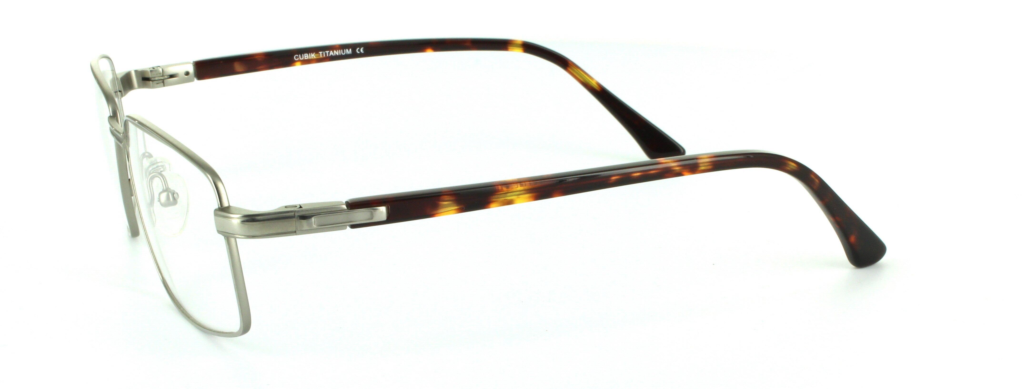 Silver Full Rim Rectangular Titanium Glasses Terry - Image View 2