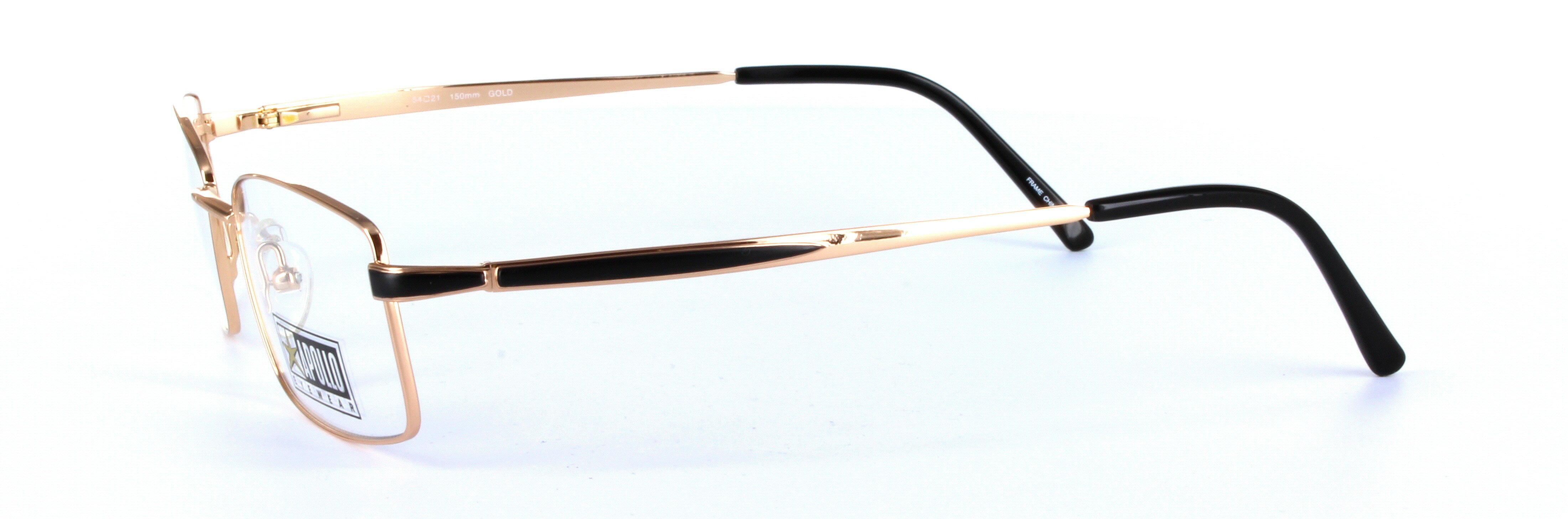 Gold Full Rim Rectangular Metal Glasses Chianti - Image View 2