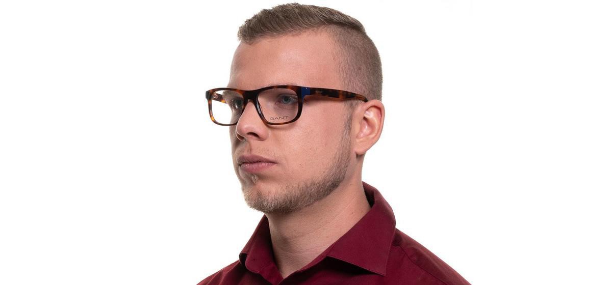 Male wearing GANT (3157-53056) Brown Full Rim Acetate Glasses