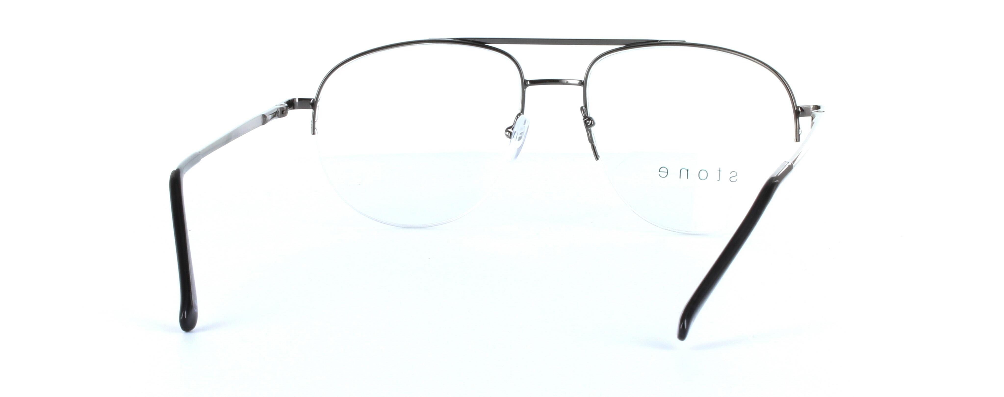 Jamie Gunmetal Semi Rimless Round Metal Glasses - Image View 3