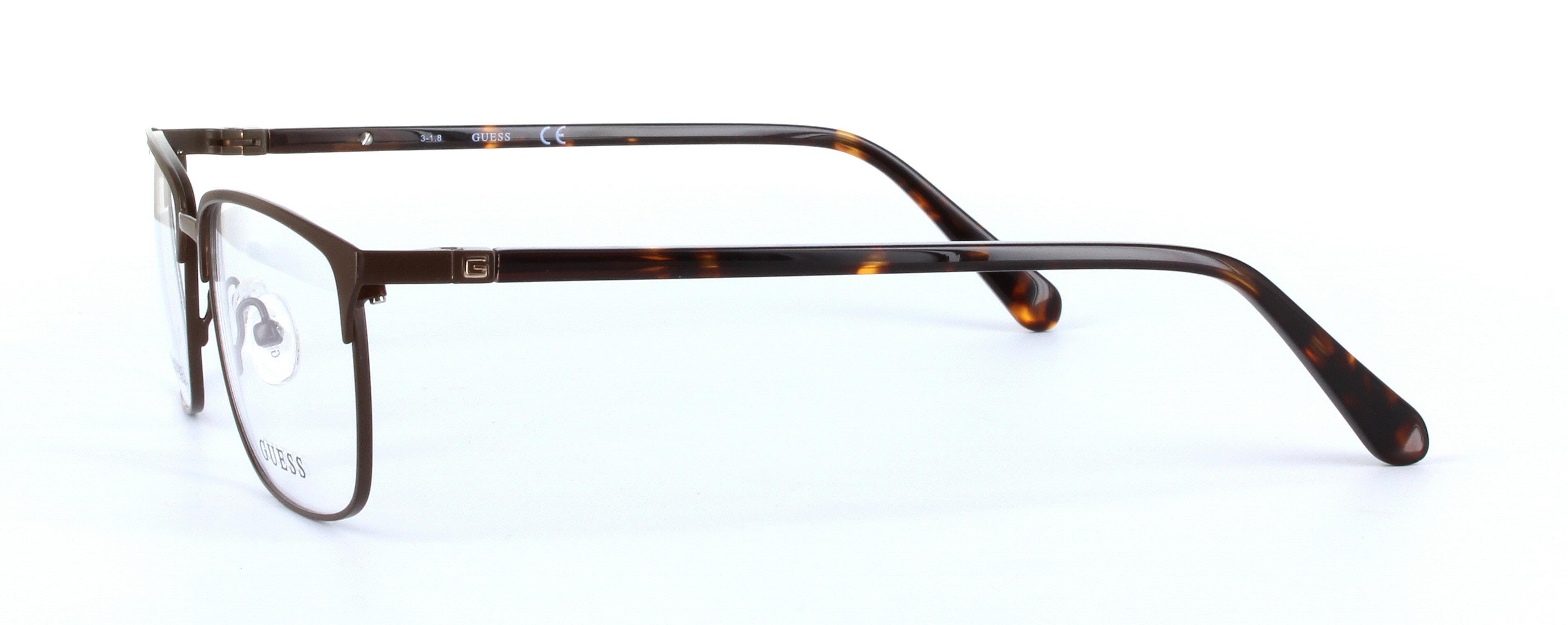 GUESS (GU1890-049) Brown Full Rim Oval Rectangular Metal Glasses - Image View 2