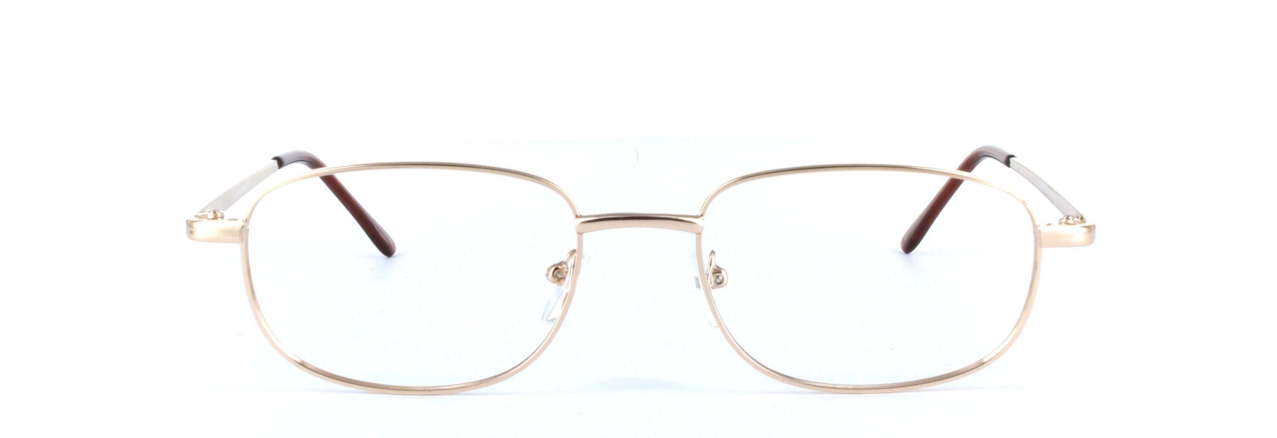 Ashton Gold Full Rim Rectangular Metal Glasses - Image View 5