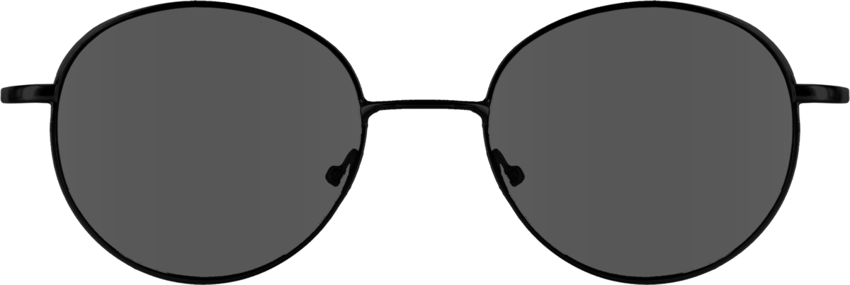 Discus Black Full Rim Round Metal Sunglasses - Image View 1