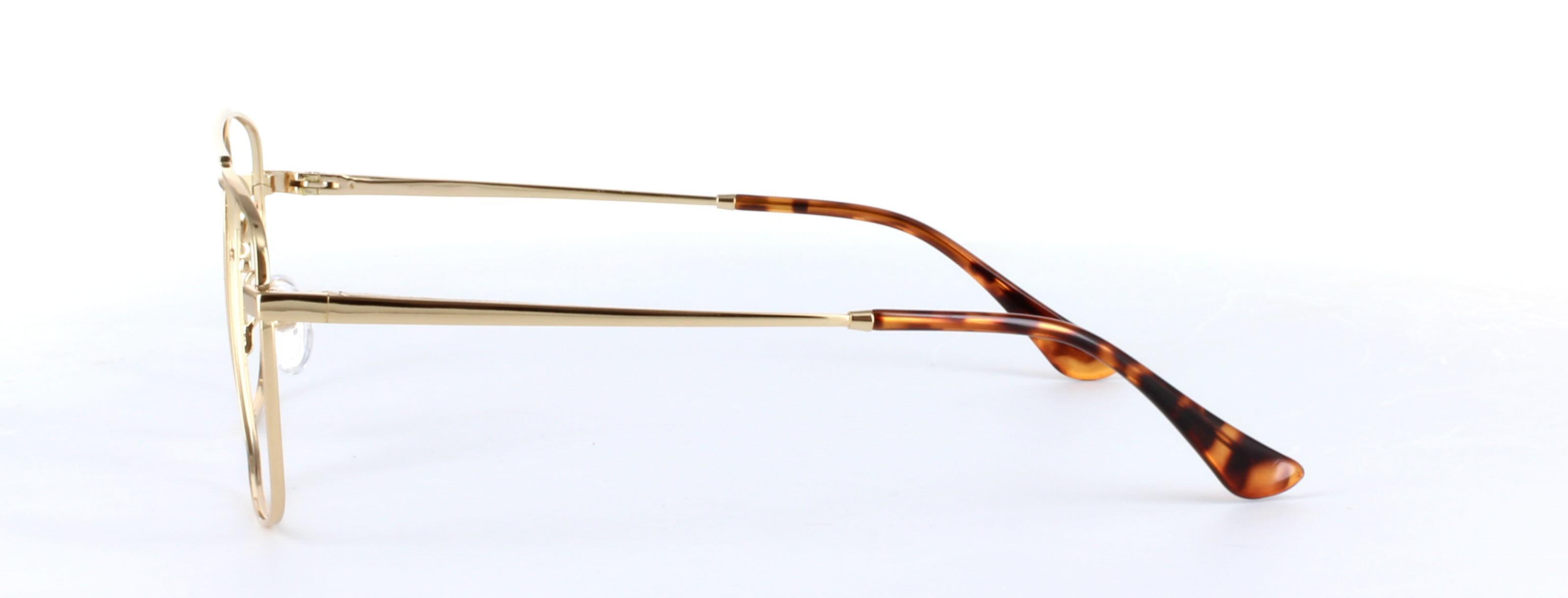 Enrique Gold Full Rim Aviator Metal Glasses - Image View 2