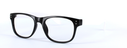 Black and White Full Rim Oval Plastic Glasses Brazil - Image View 1
