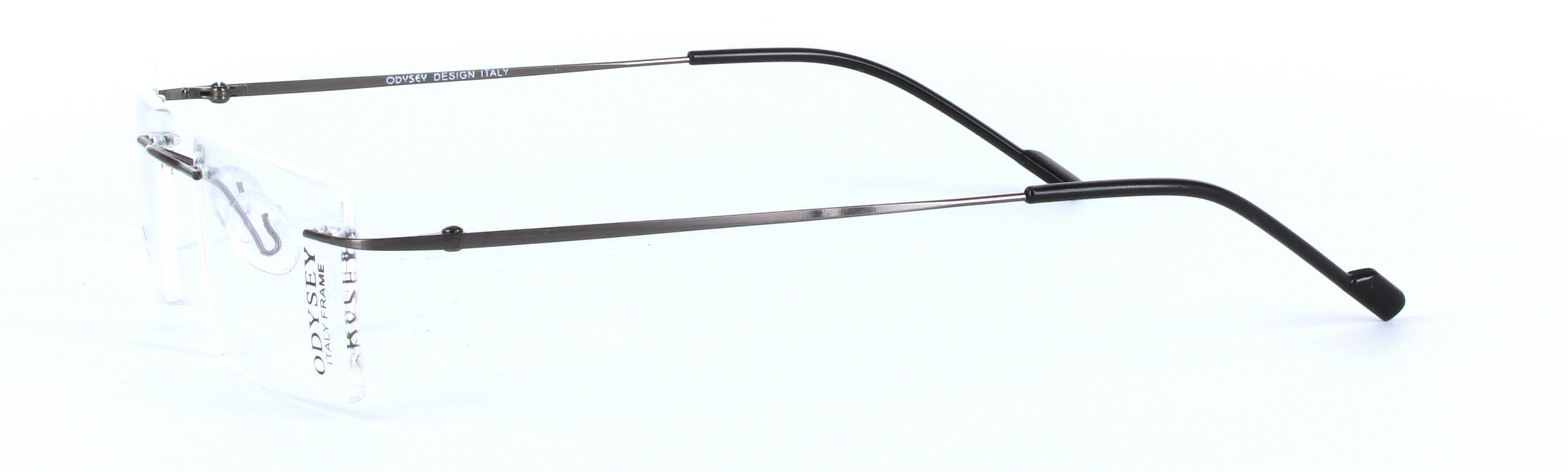 ODYSEY 6021 Gunmetal Rimless Rectangular Titanium Glasses - Image View 2