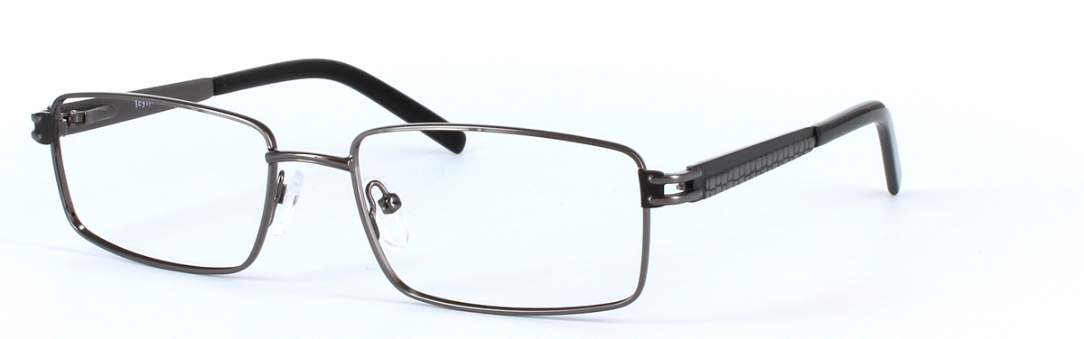 Gunmetal Full Rim Rectangular Metal Glasses Varna - Image View 1