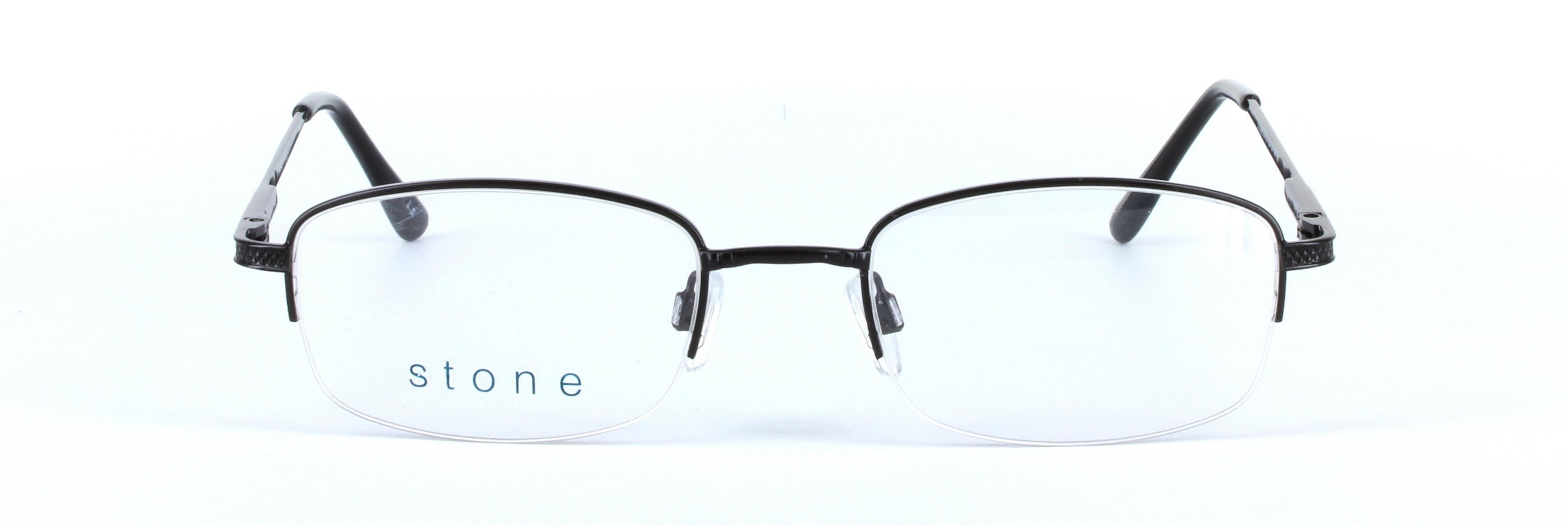 Black Semi Rimless Rectangular Metal Glasses Harry - Image View 5