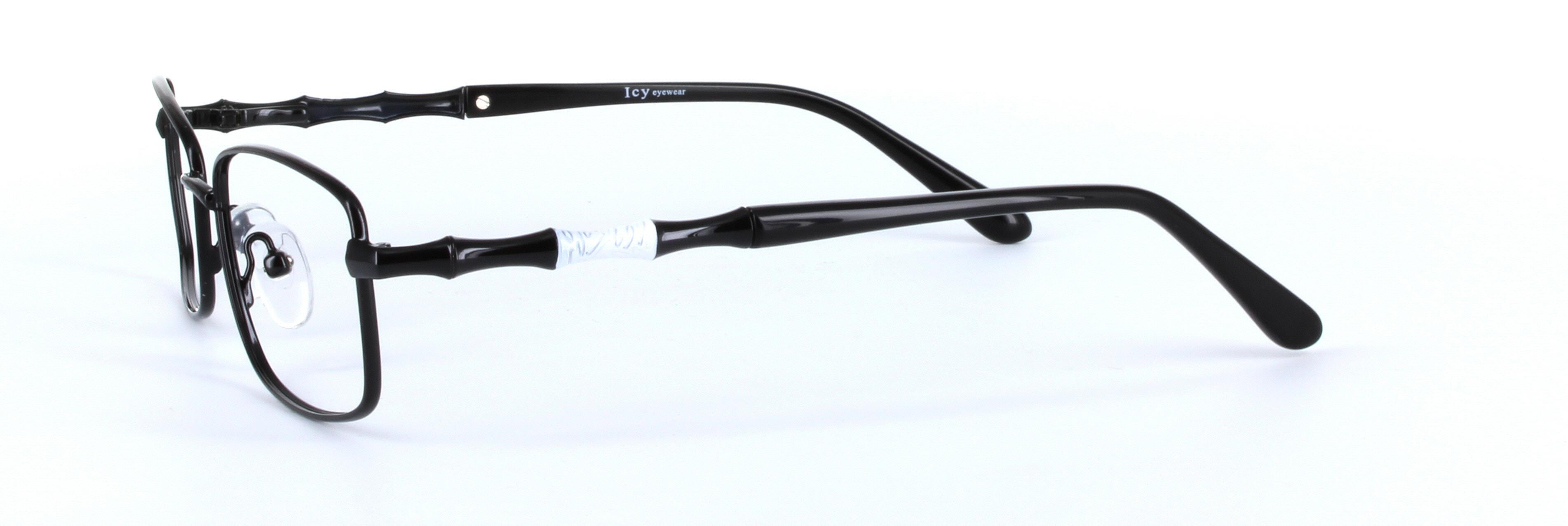 Kirsty Black Full Rim Oval Rectangular Metal Glasses - Image View 2