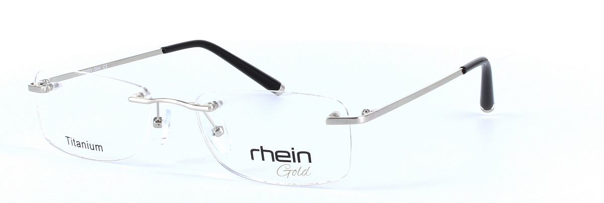 Silver Rimless Rectangular Titanium Glasses Palmer Titanium - Image View 1