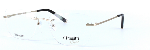 Matt Gold Rimless Rectangular Titanium Glasses Chandler Titanium - Image View 1