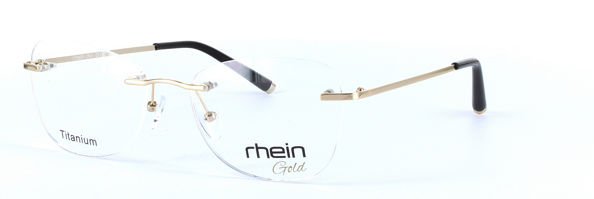 Hope Titanium Gold Rimless Rectangular Titanium Glasses - Image View 1