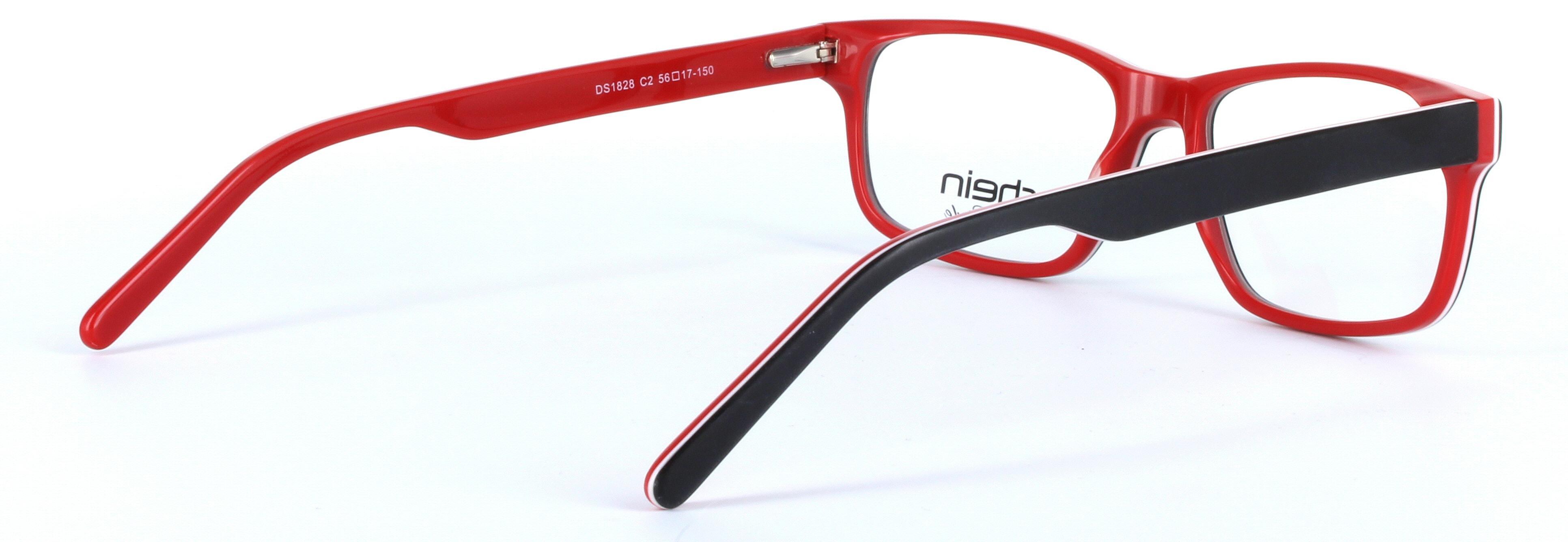 Carson Black and Red Full Rim Oval Rectangular Plastic Glasses - Image View 4