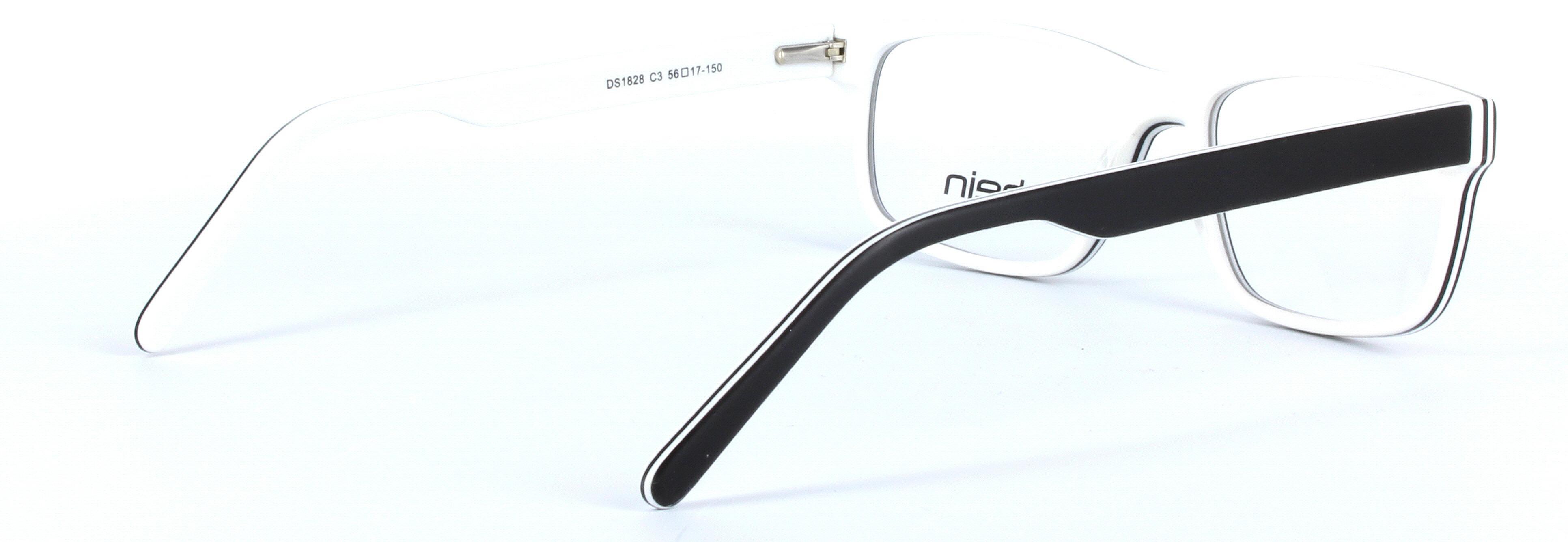 Carson Black and White Full Rim Oval Rectangular Plastic Glasses - Image View 4