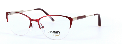 Emily Red Semi Rimless Oval Metal Glasses - Image View 1