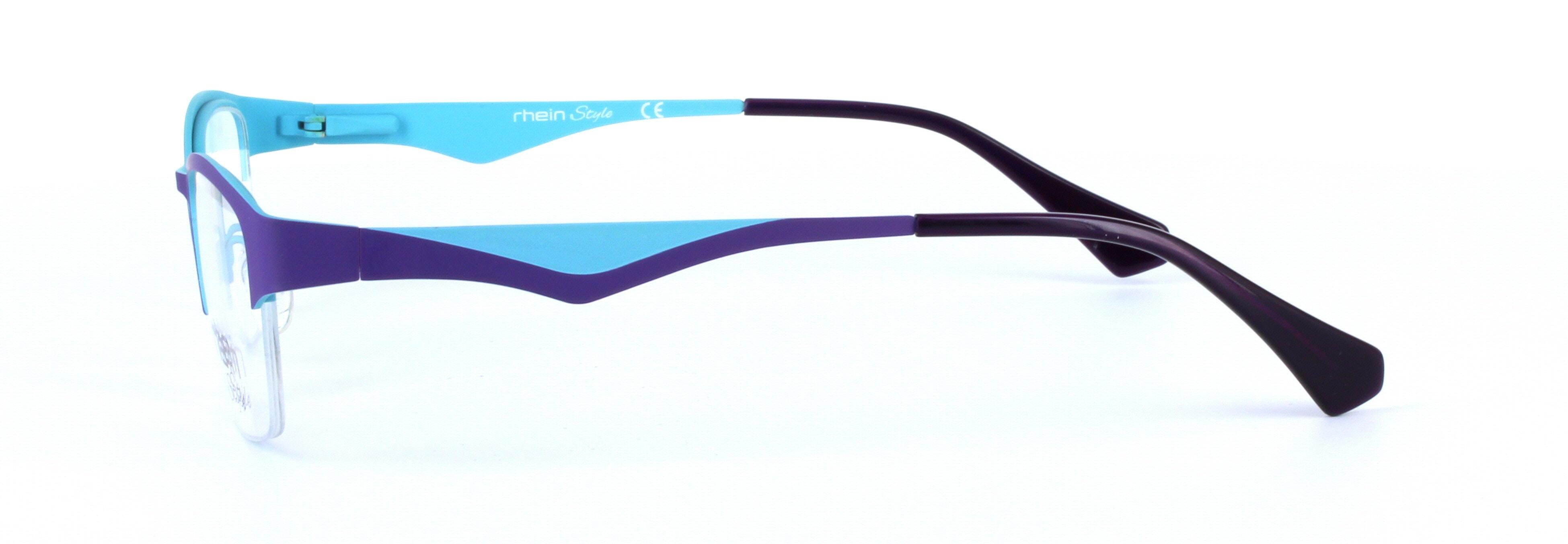 Purple Semi Rimless Oval Metal Glasses Vega - Image View 2