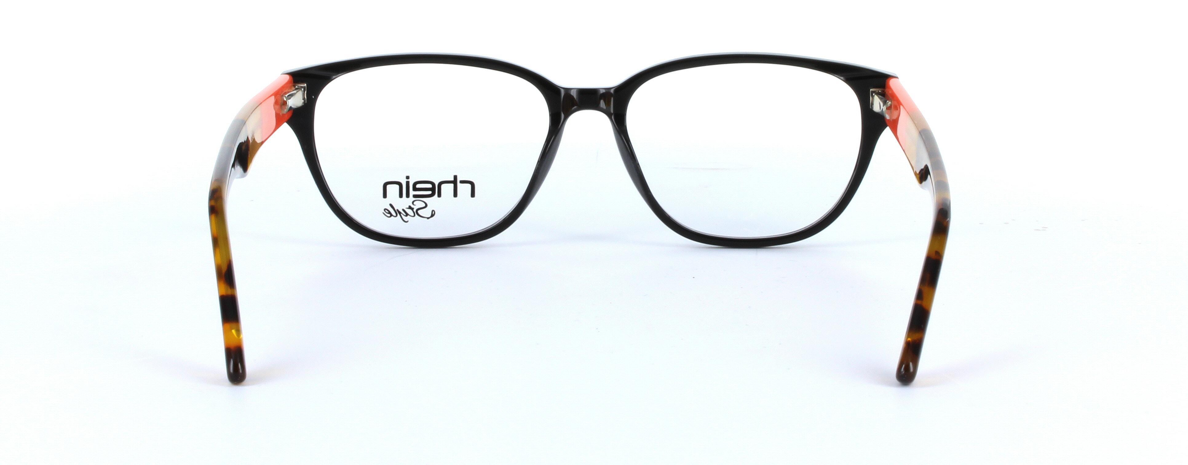 Felicia Black Full Rim Oval Round Plastic Glasses - Image View 3