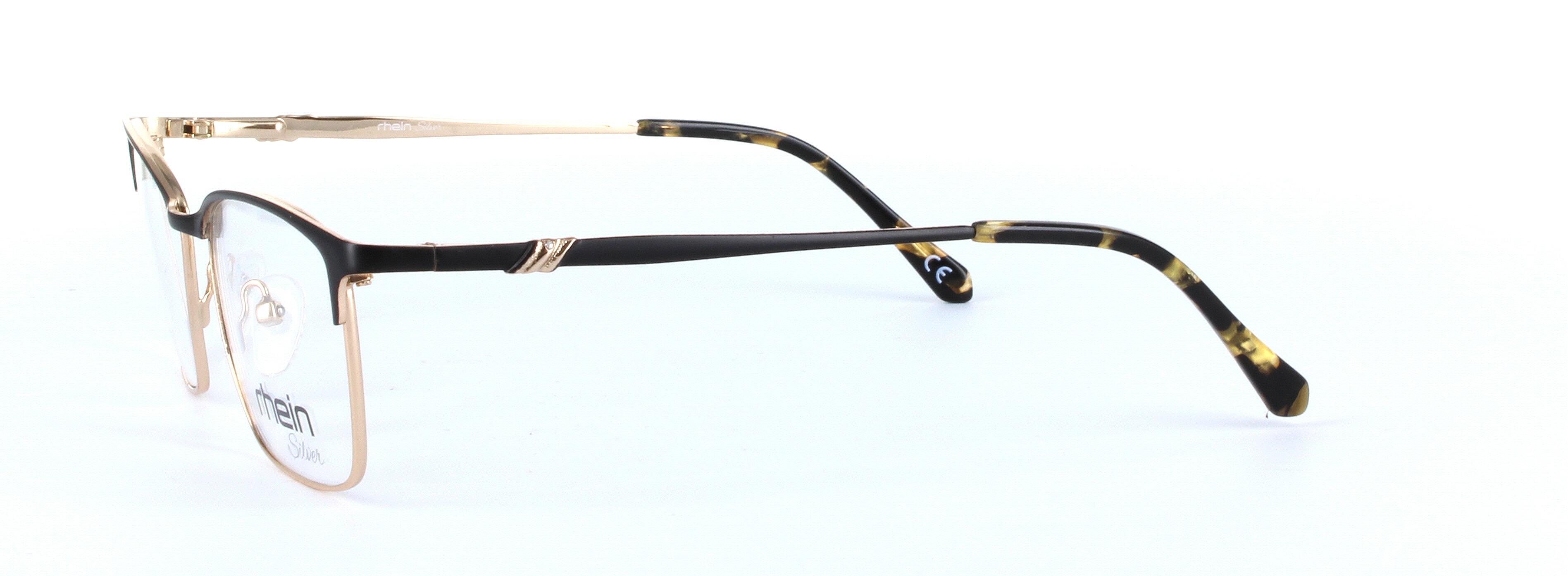 Gabriella Black Full Rim Oval Round Metal Glasses - Image View 2