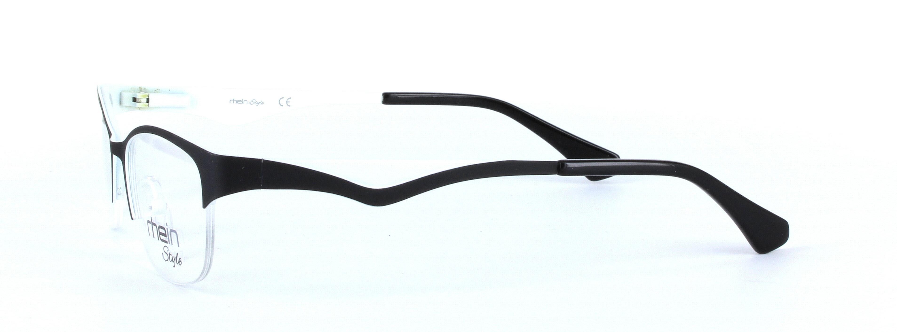 Kelly Black Semi Rimless Oval Rectangular Metal Glasses - Image View 2
