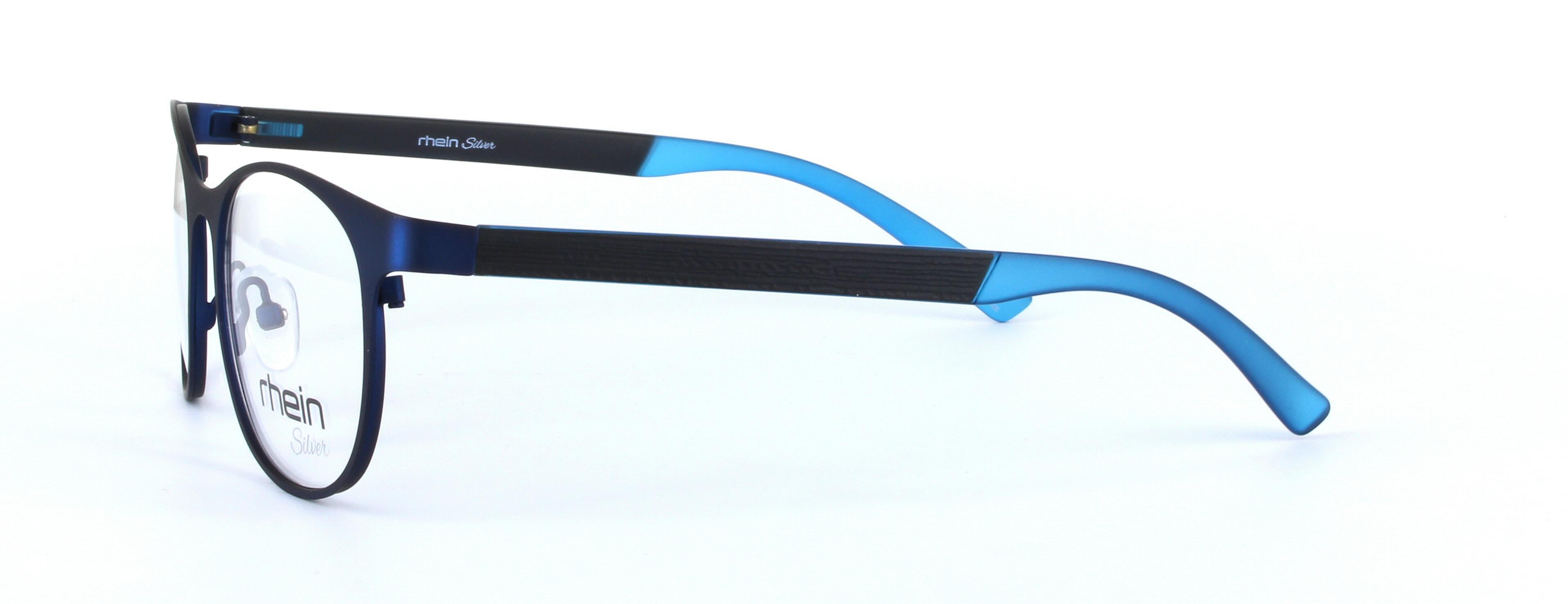 Isra Blue Full Rim Round Metal Glasses - Image View 2