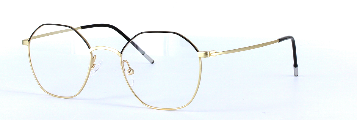 Maiver Gold and Black Full Rim Round Metal Glasses - Image View 1