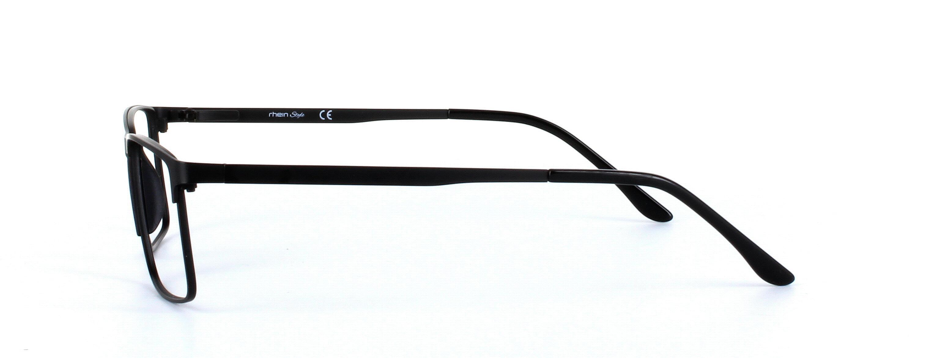 Burnaby Black Full Rim Rectangular Metal Glasses - Image View 2