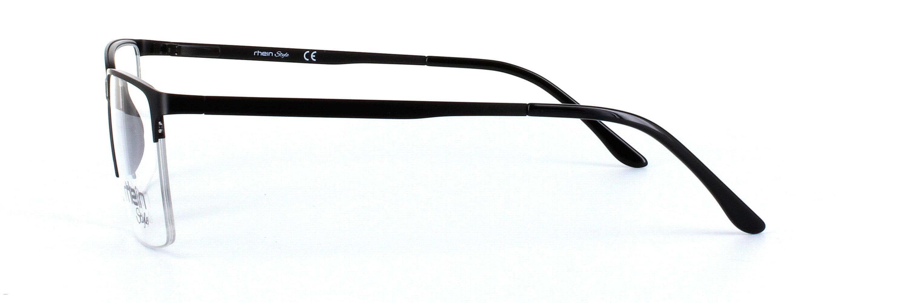 Hamilton Black Semi Rimless Rectangular Metal Glasses - Image View 2