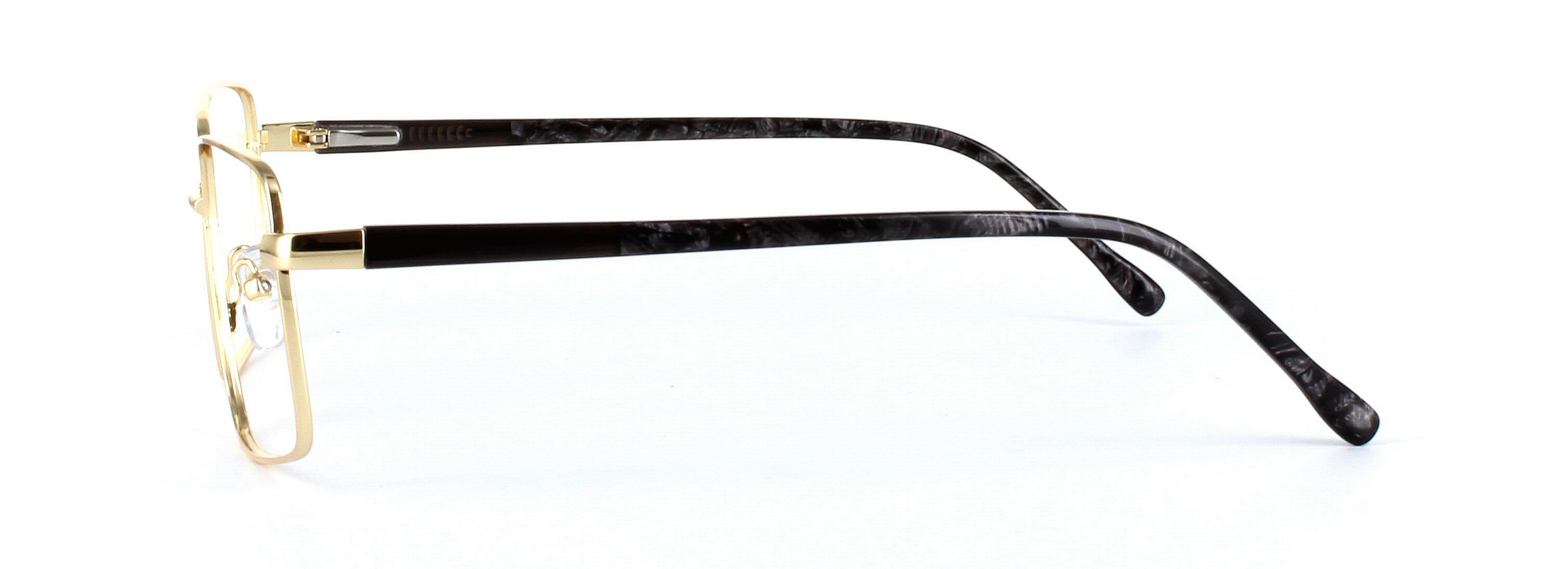 Marlborough Gold Full Rim Rectangular Glasses - Image View 2