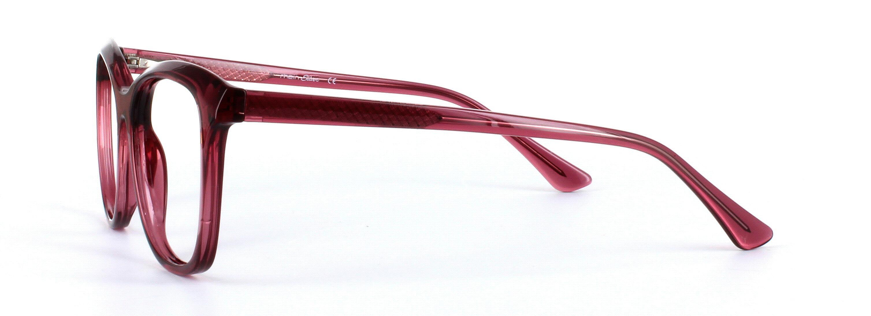 Kelsey Burgundy Full Rim Round Plastic Glasses - Image View 2