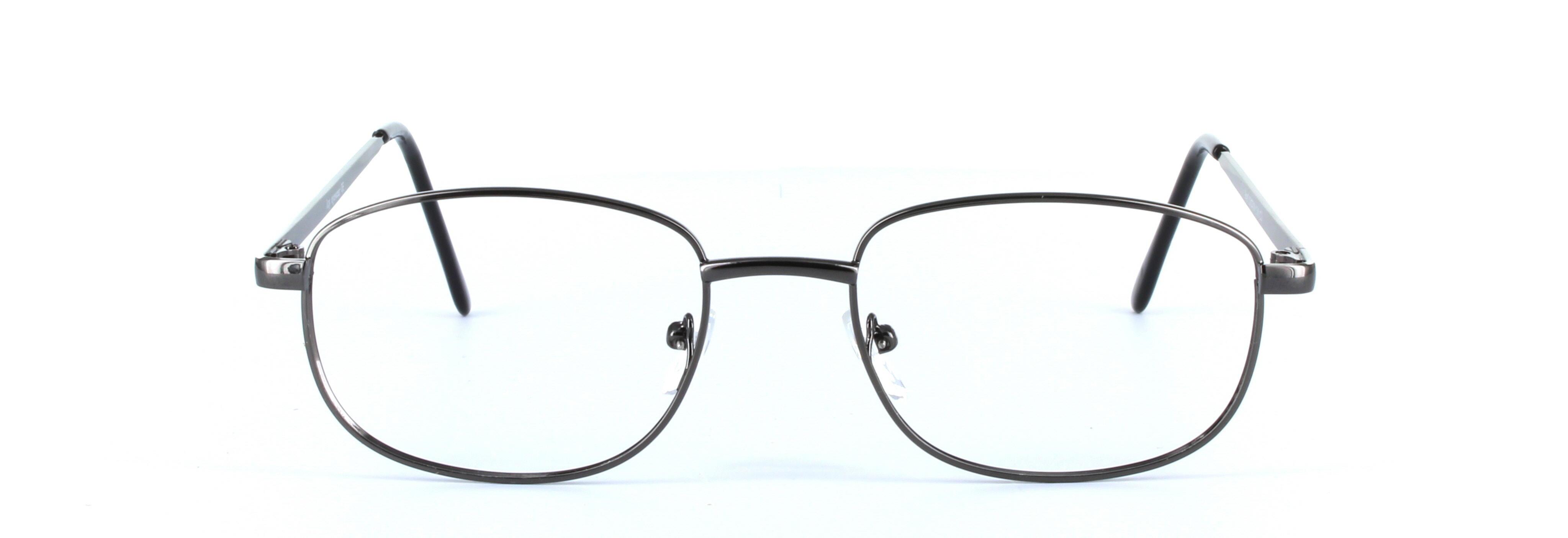 Ashton Gunmetal Full Rim Rectangular Metal Glasses - Image View 5
