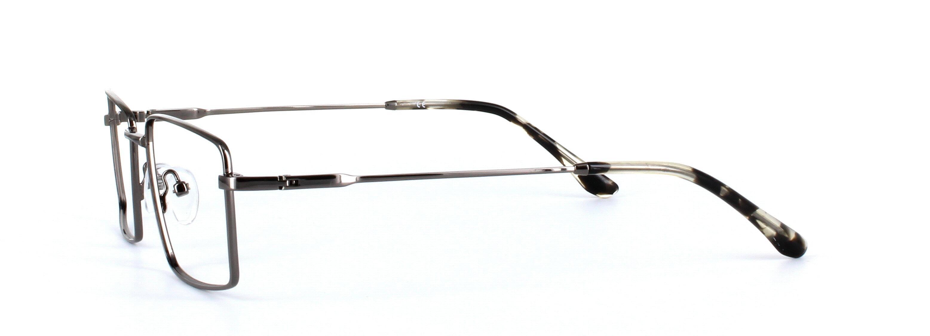 Catan Gunmetal Full Rim Rectangular Metal Glasses - Image View 2