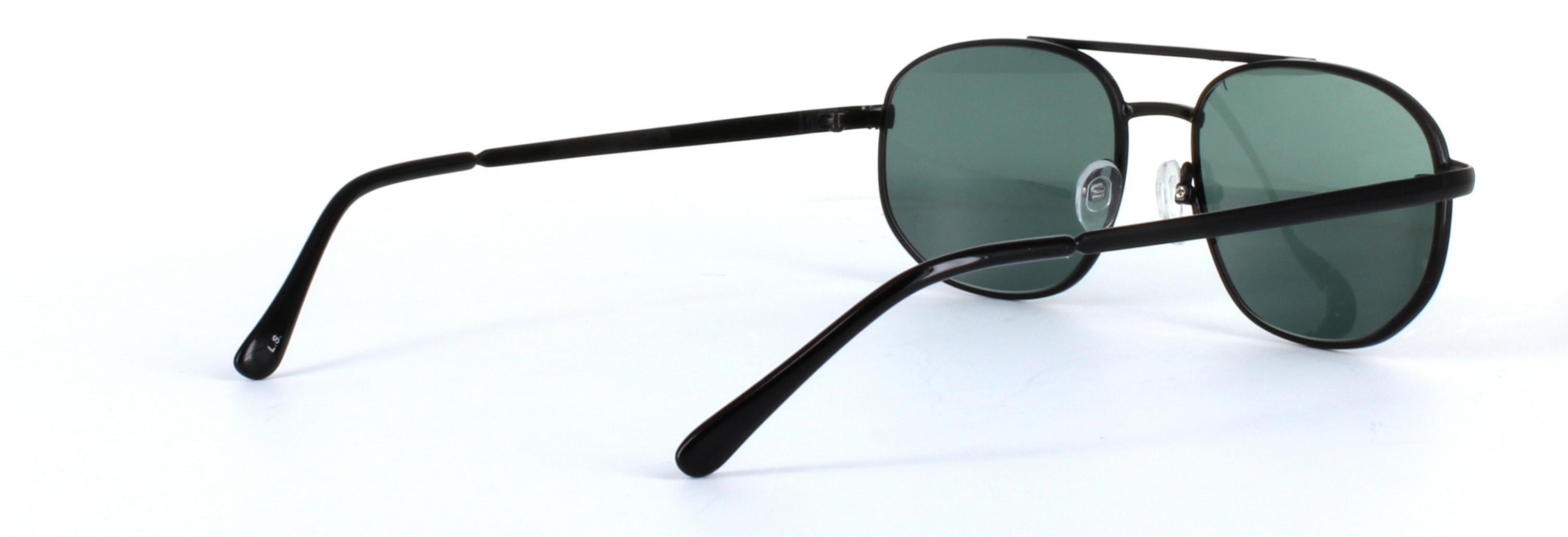 Spartan Black Full Rim Aviator Metal Sunglasses - Image View 4