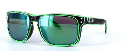 Oakley (9102) Black Full Rim Plastic Sunglasses - Image View 1