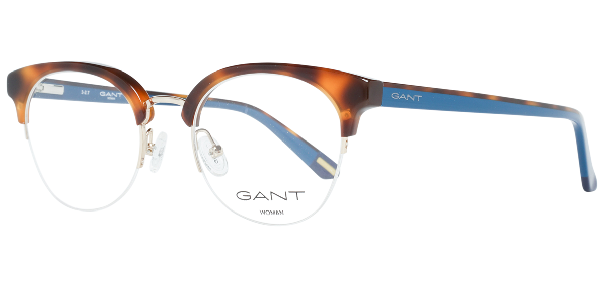 GANT (4085-053) Brown Semi Rimless Round Acetate Glasses - Image View 1
