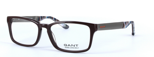 GANT (GA3069-048) Brown Full Rim Oval Rectangular Acetate Glasses - Image View 1