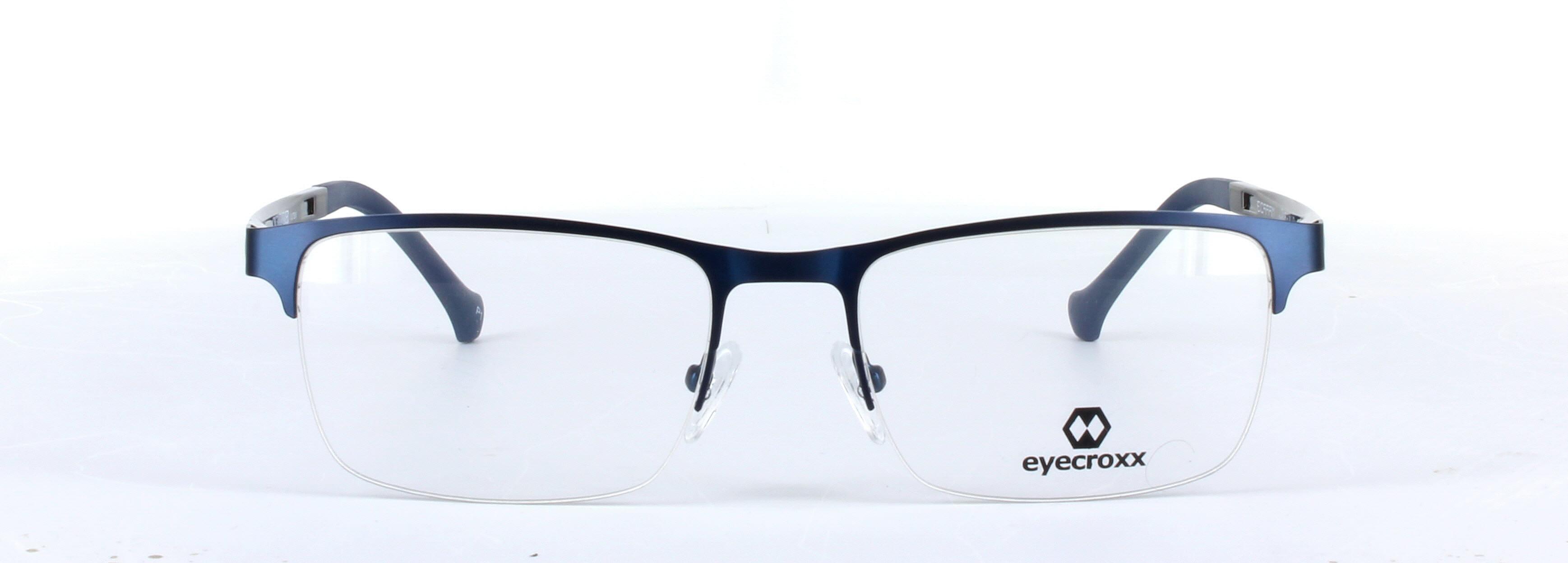Eyecroxx 555 Blue Semi Rimless Metal Glasses - Image View 5