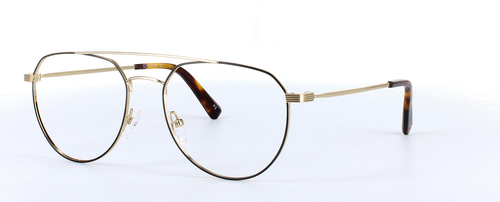 Eyecroxx 597 Black and Gold Full Rim Aviator Metal Glasses - Image View 1