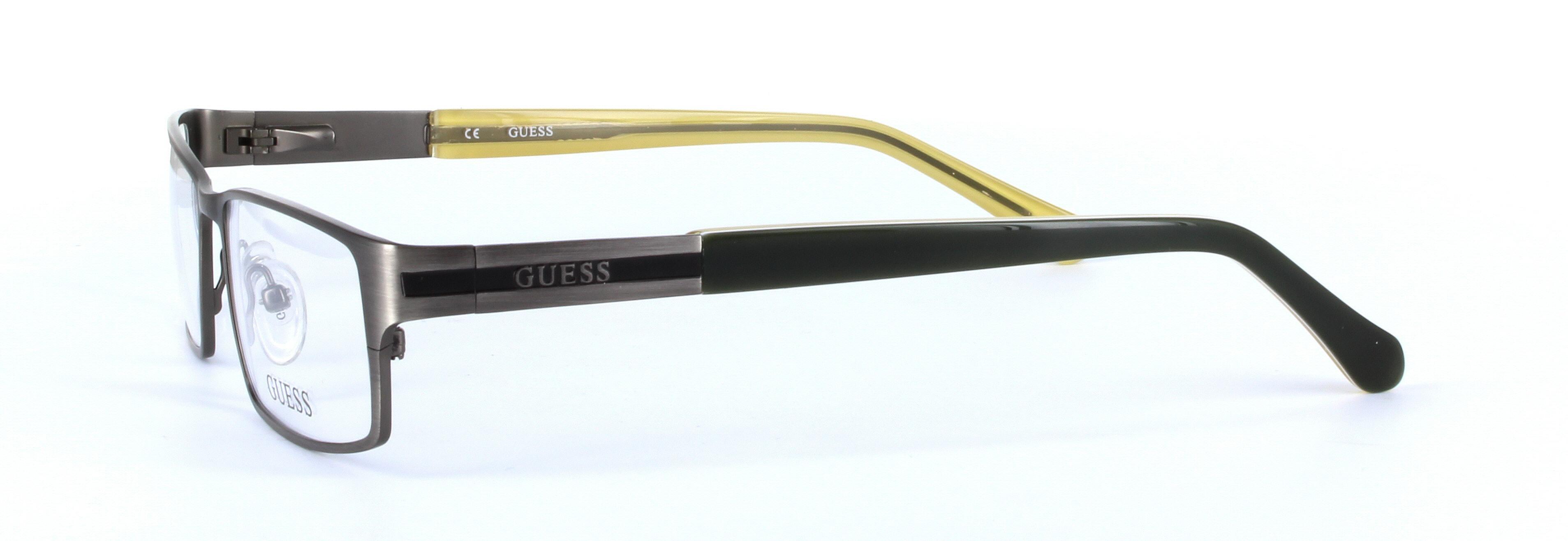 GUESS (GU1787-GUN) Gunmetal Full Rim Rectangular Metal Glasses - Image View 2