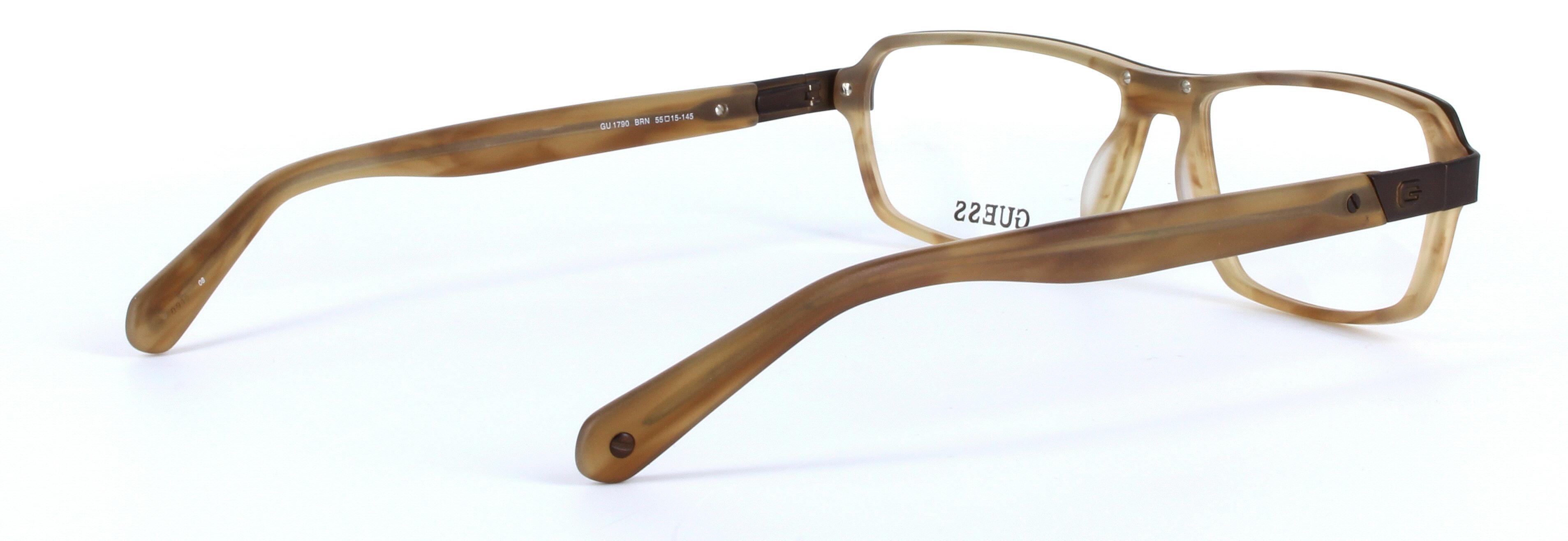 GUESS (GU1790-BRN) Brown Full Rim Rectangular Acetate Glasses - Image View 4