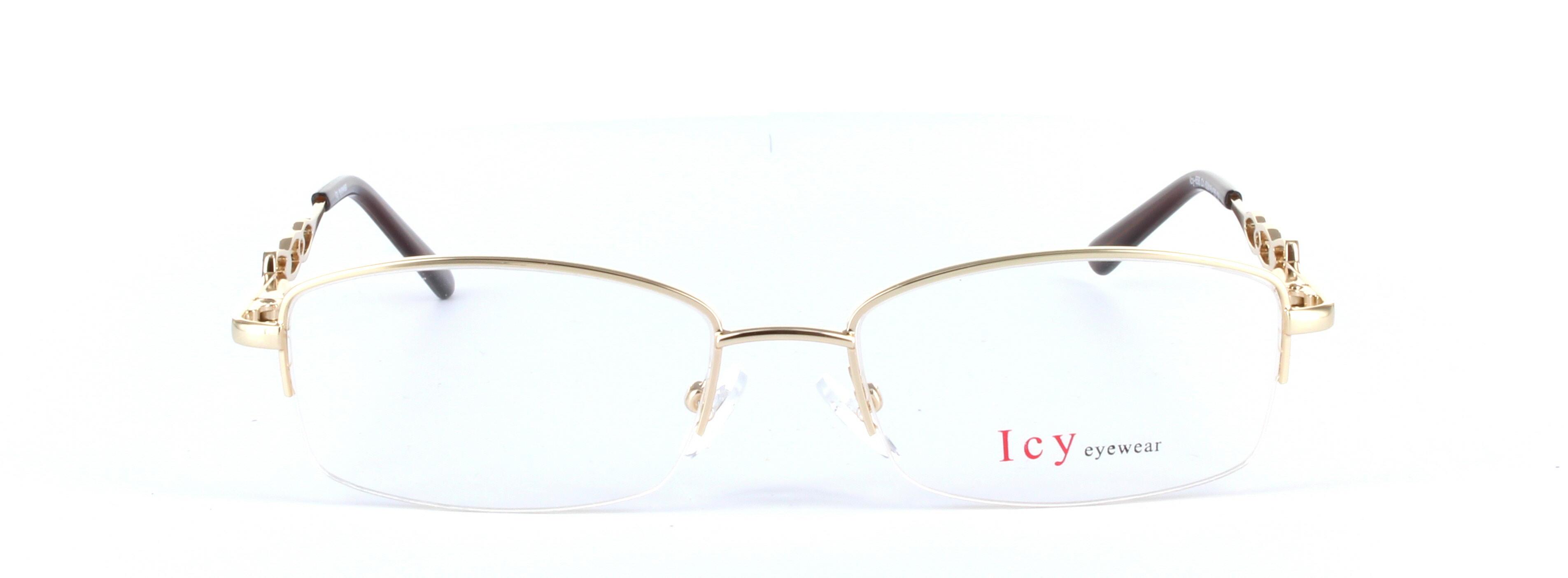 Maisie Gold Semi Rimless Oval Metal Glasses - Image View 5