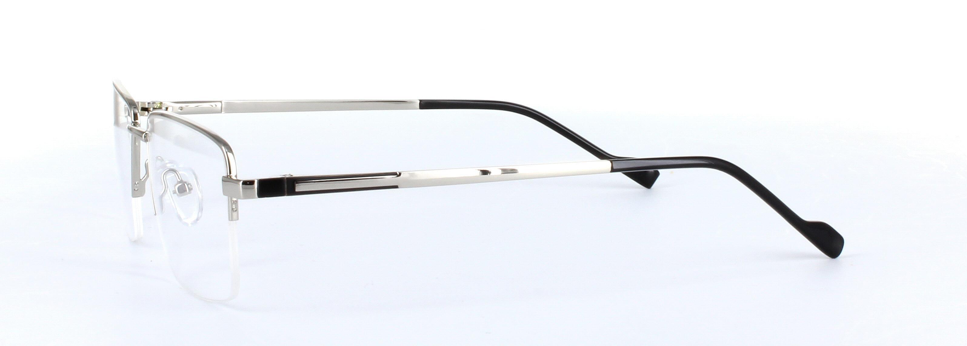 Miguel Silver Semi Rimless Metal Glasses - Image View 2