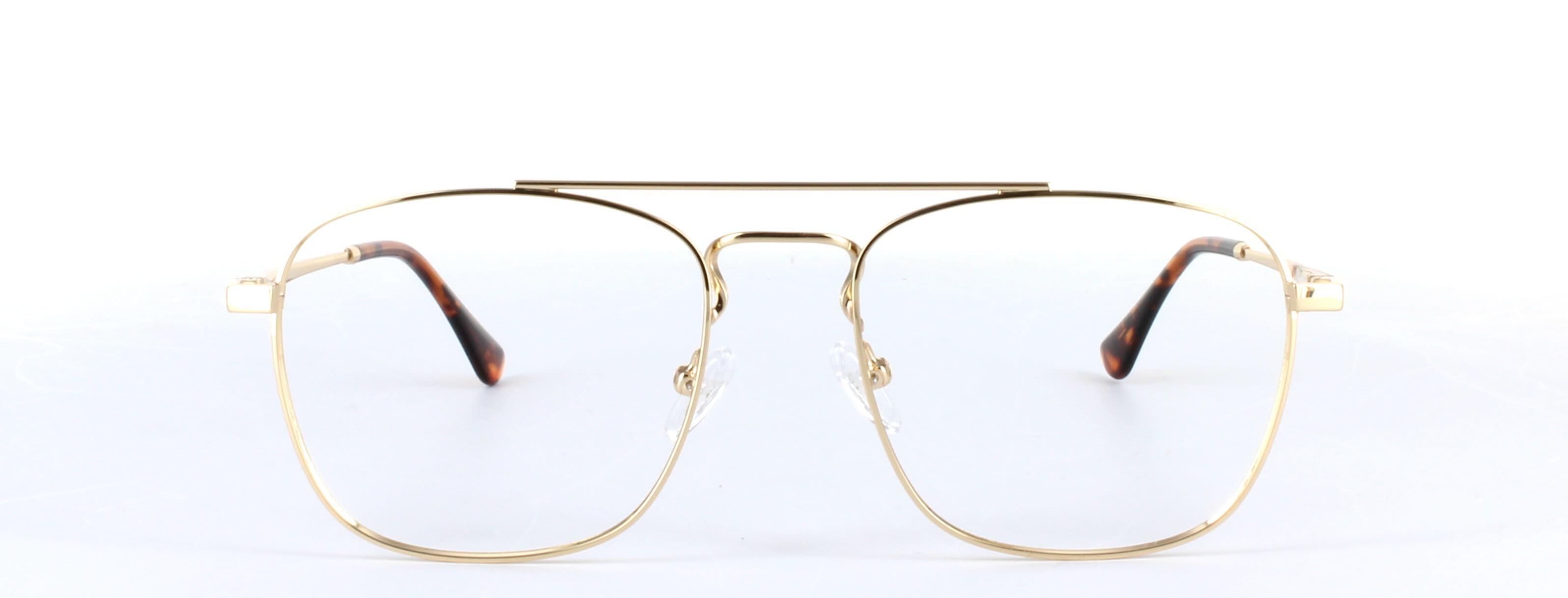 Enrique Gold Full Rim Aviator Metal Glasses - Image View 5