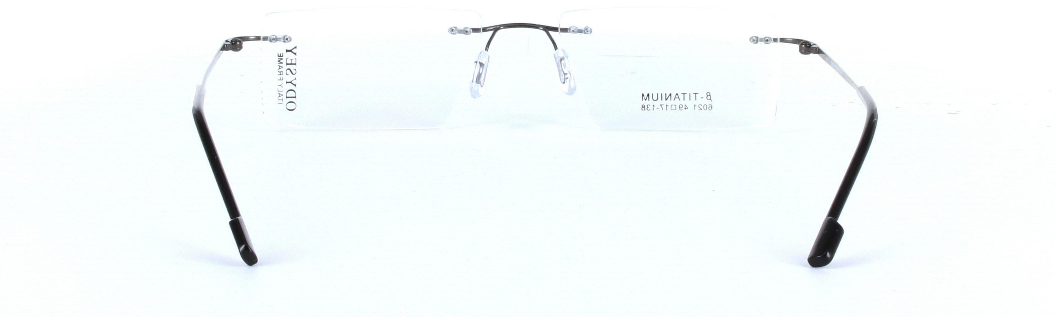 ODYSEY 6021 Gunmetal Rimless Rectangular Titanium Glasses - Image View 3