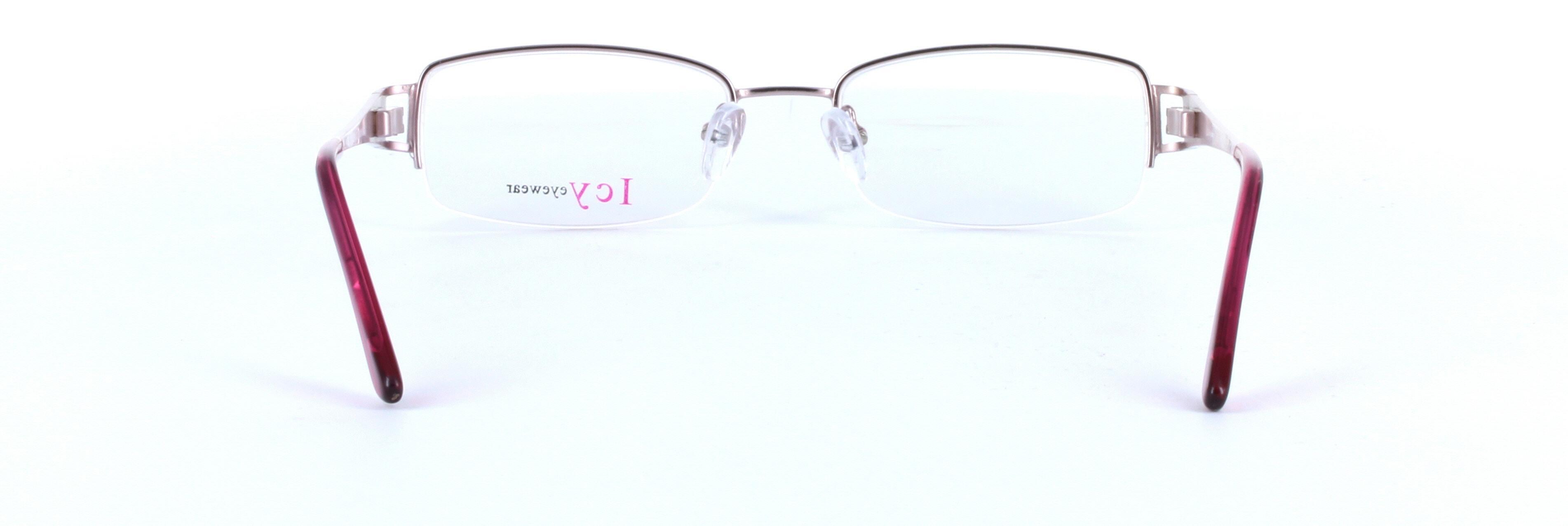 Keisha Lilac Semi Rimless Oval Rectangular Metal Glasses - Image View 3