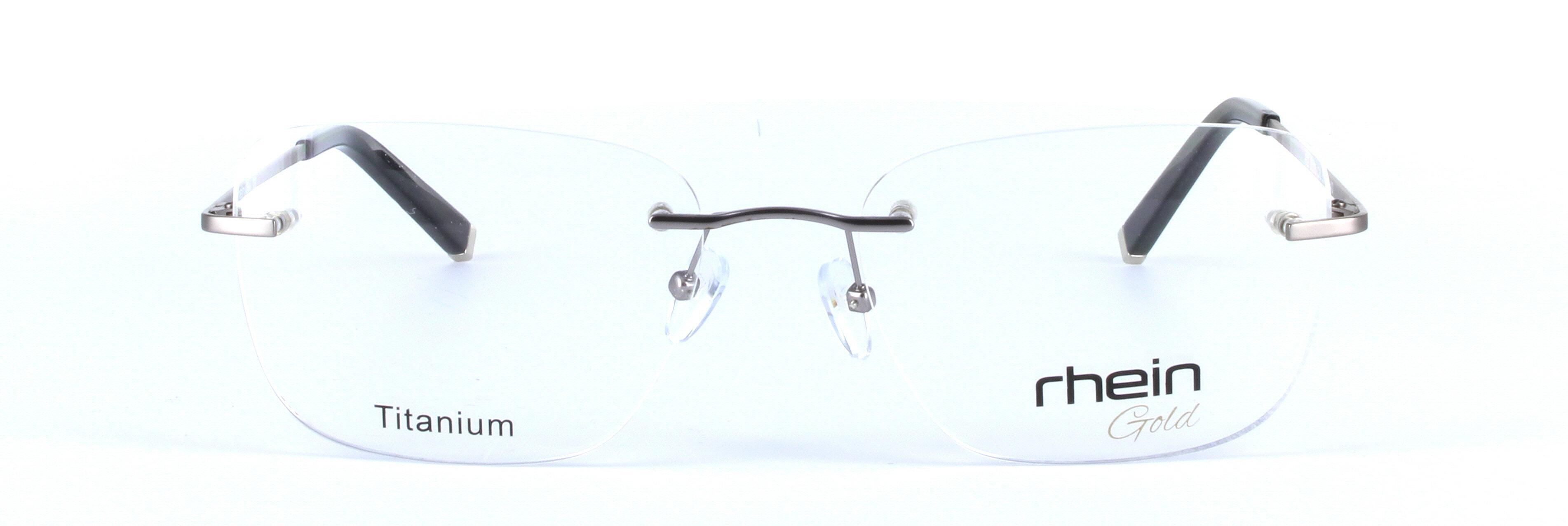 Chandler Titanium Gunmetal Rimless Rectangular Titanium Glasses - Image View 5