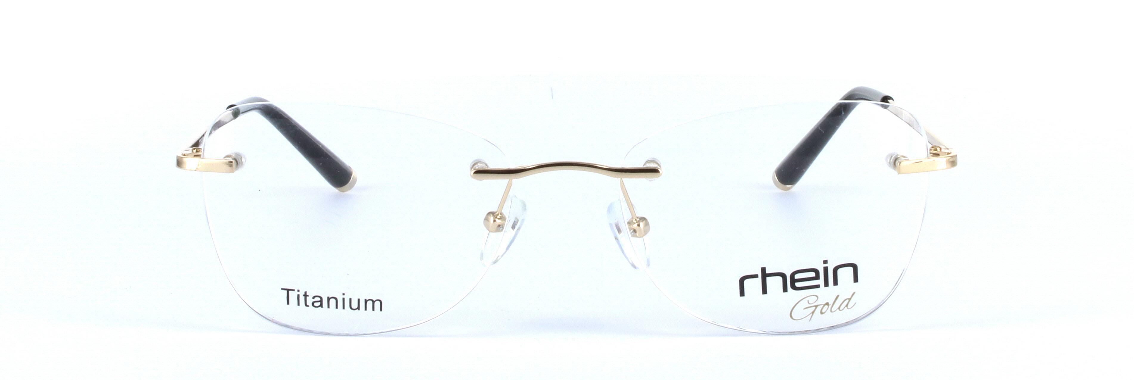 Hope Titanium Gold Rimless Rectangular Titanium Glasses - Image View 5