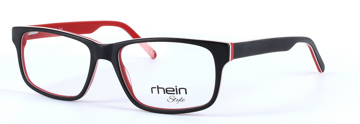 Carson Black and Red Full Rim Oval Rectangular Plastic Glasses - Image View 1