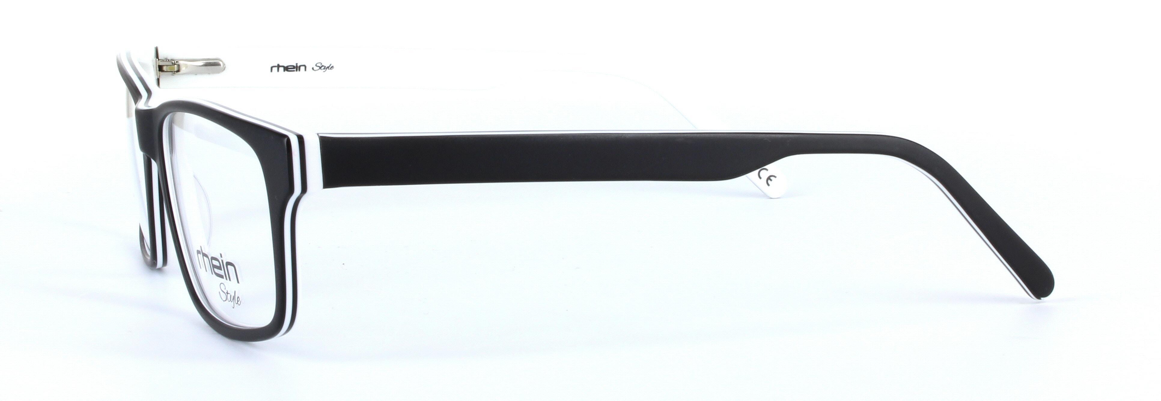 Carson Black and White Full Rim Oval Rectangular Plastic Glasses - Image View 2