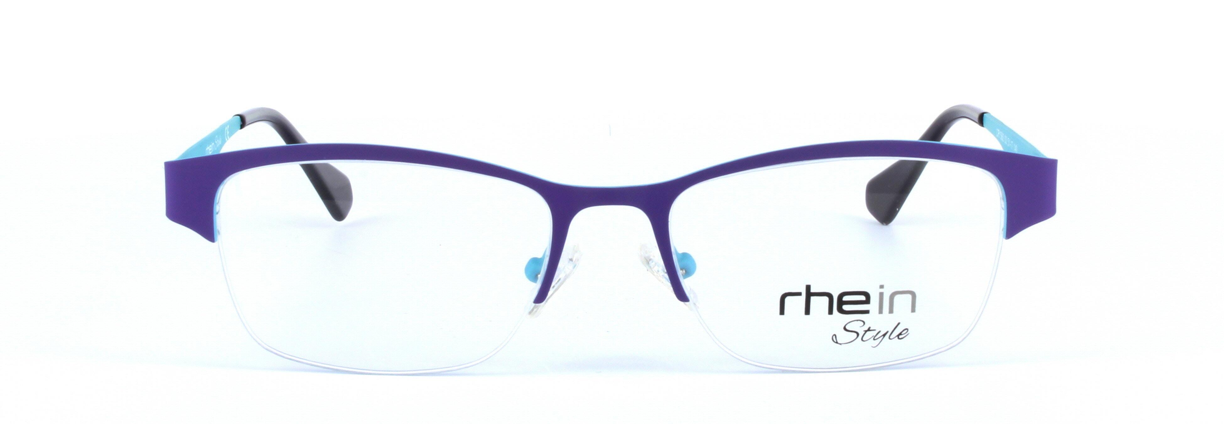 Purple Semi Rimless Oval Metal Glasses Vega - Image View 4