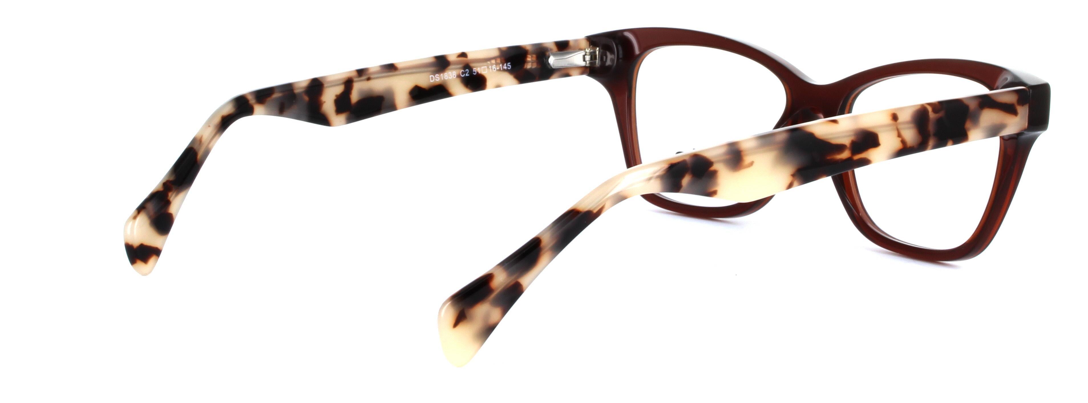Felia Brown Full Rim Oval Round Plastic Glasses - Image View 4